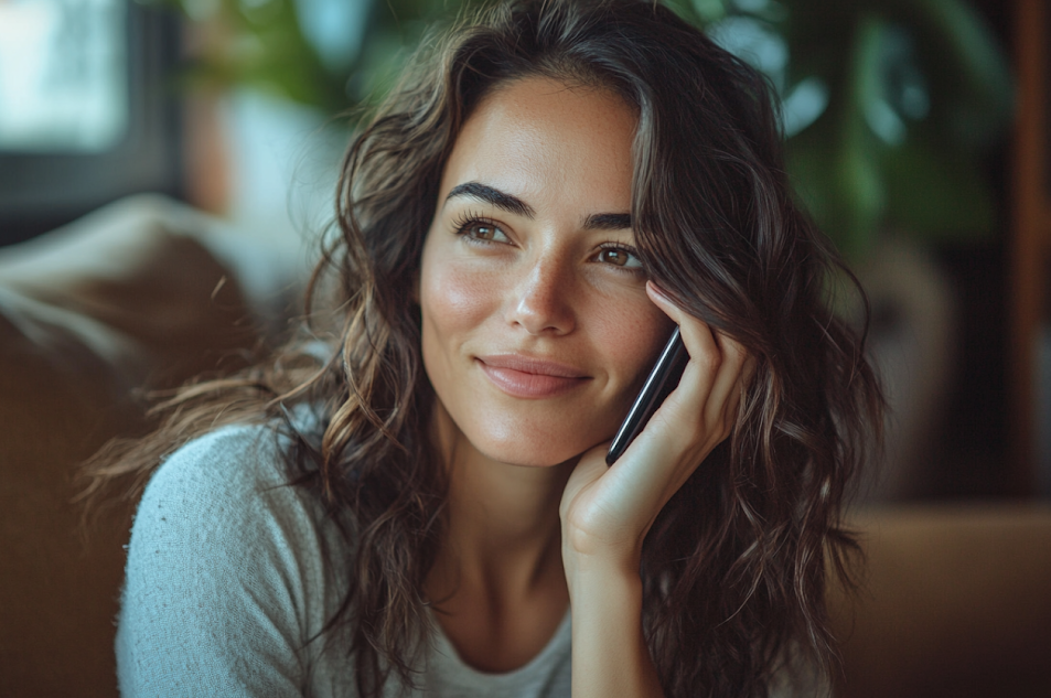 Une femme qui parle au téléphone | Source : Midjourney