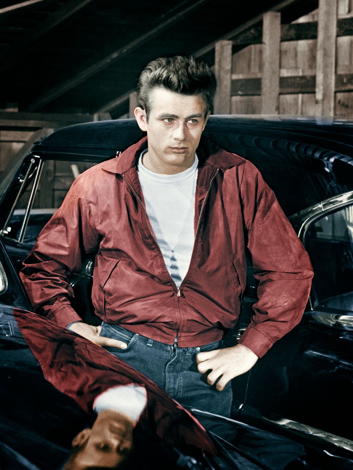 James Dean filmant "Rebel Without a Cause" en 1955. | Source : Getty Images