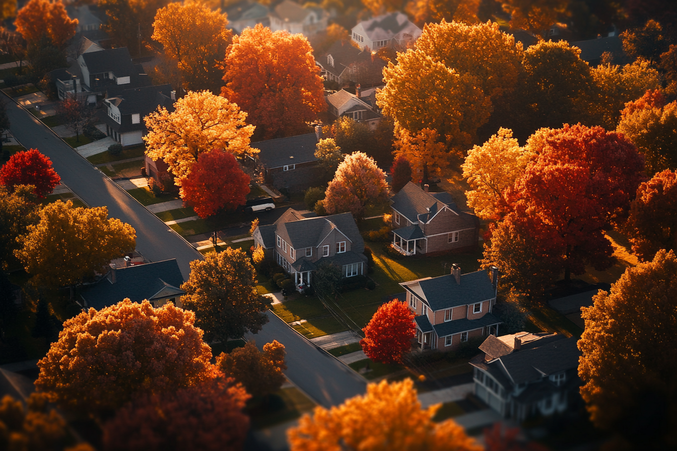 Vue aérienne d'un quartier pittoresque | Source : Midjourney