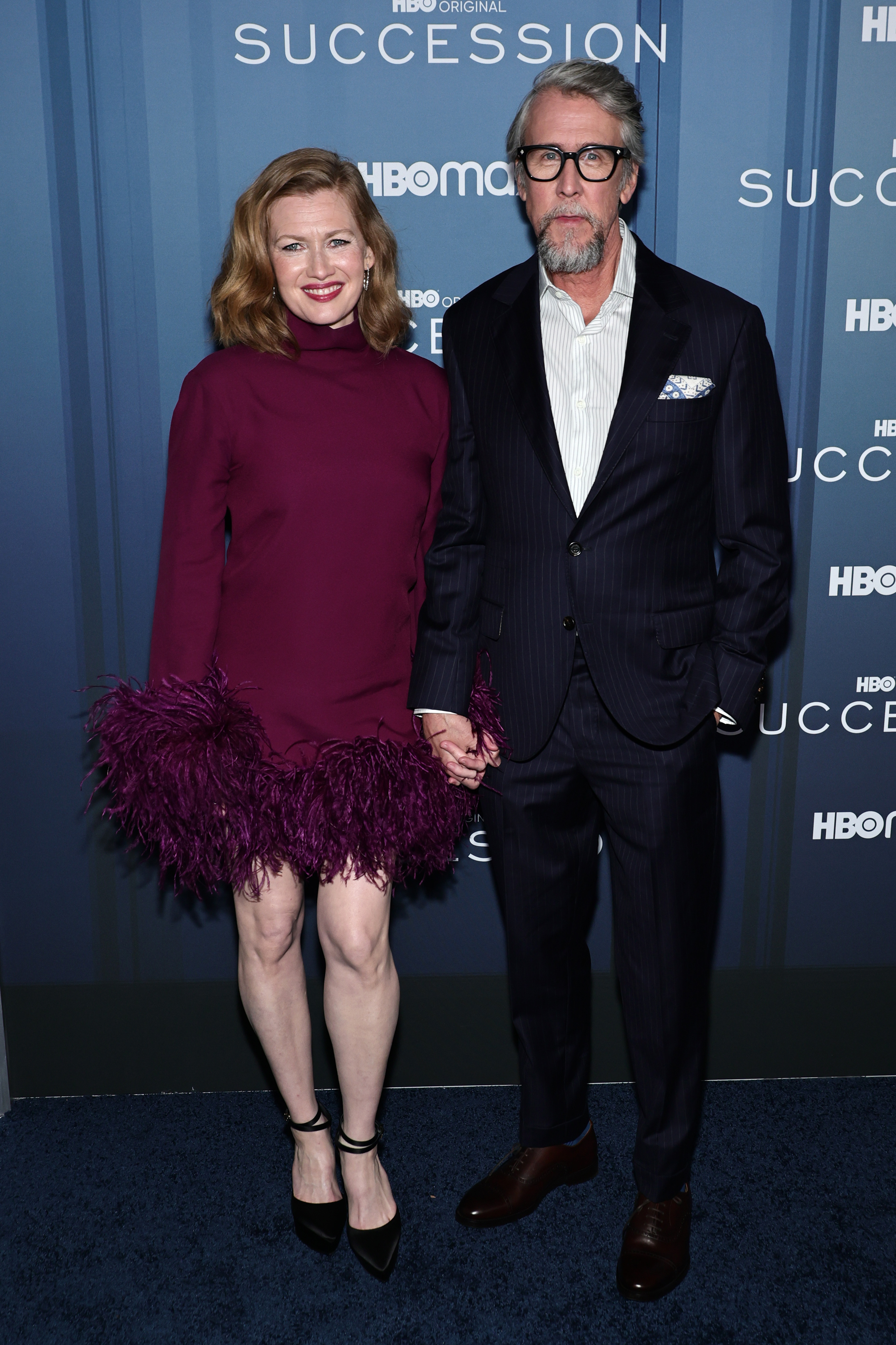 Mireille Enos et Alan Ruck lors de la première de la saison 4 de "Succession" de HBO au Lincoln Center de New York, le 20 mars 2023 | Source : Getty Images