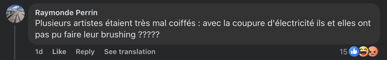 Capture d'écran du commentaire d'un internaute I Source : Facebook Paris Match