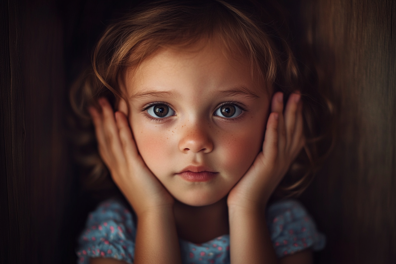 A girl covering her ears with her hands | Source: Midjourney