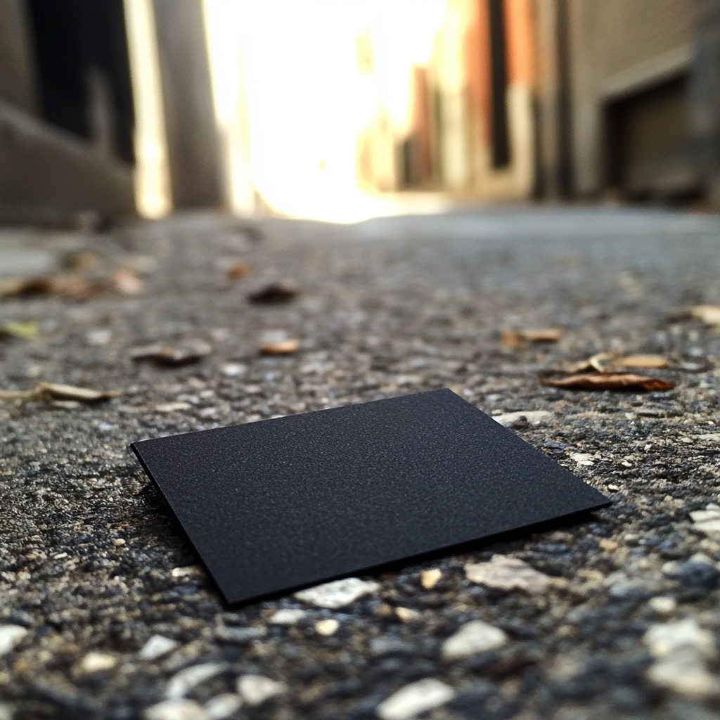 Une carte de visite noire posée face cachée | Source : Midjourney