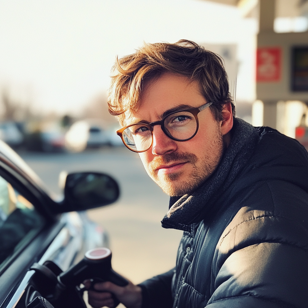 Un homme à une station-service | Source : Midjourney