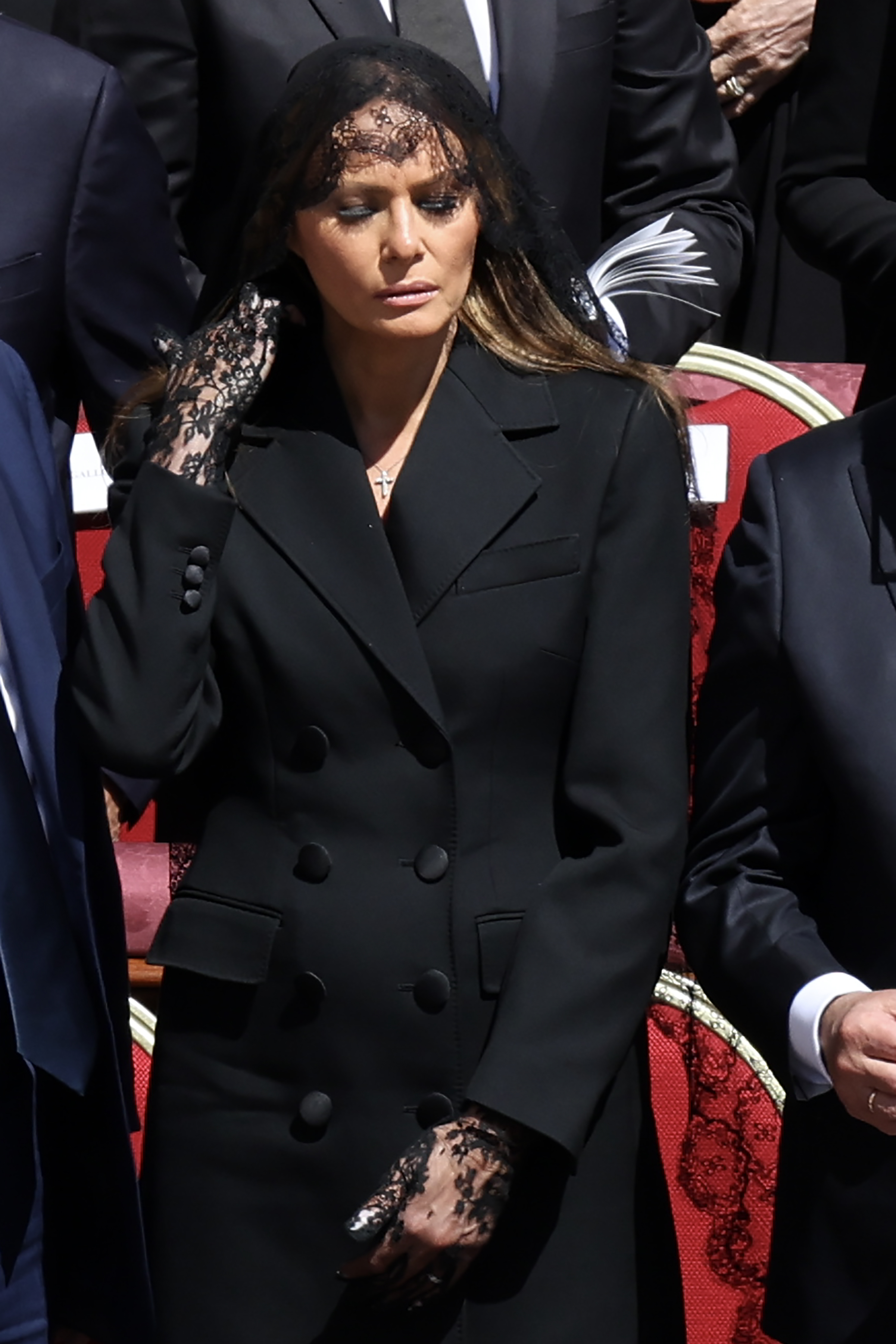 Melania Trump assiste aux funérailles du pape François, le 26 avril 2025, dans la cité du Vatican. | Source : Getty Images