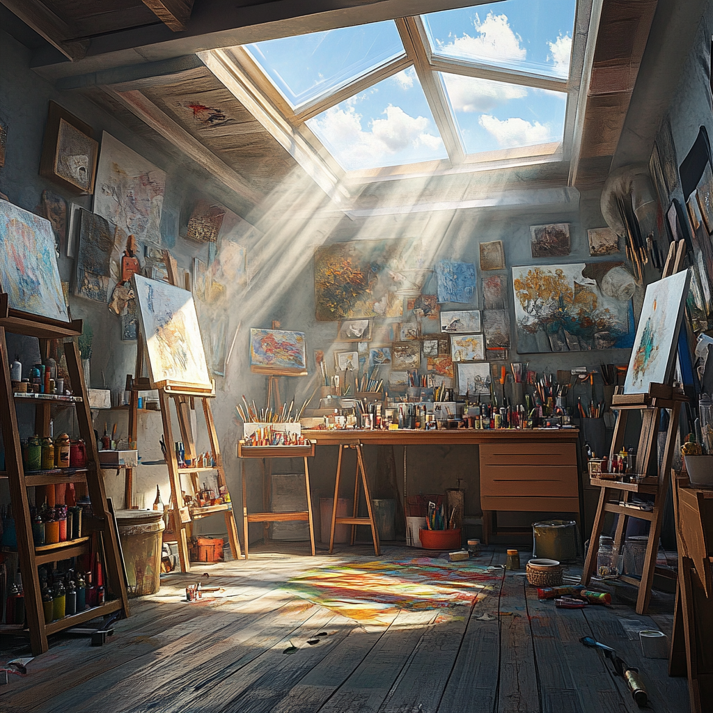 A breathtaking art studio | Source: Midjourney