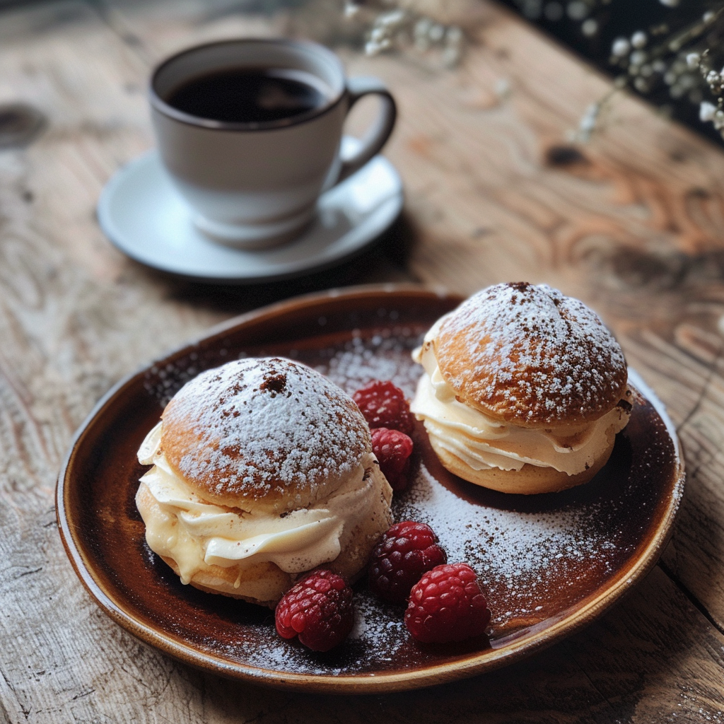 Une assiette de scones et une tasse de café | Source : Midjourney