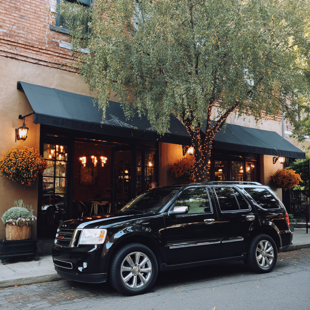 Une voiture garée devant un bistrot | Source : Midjourney