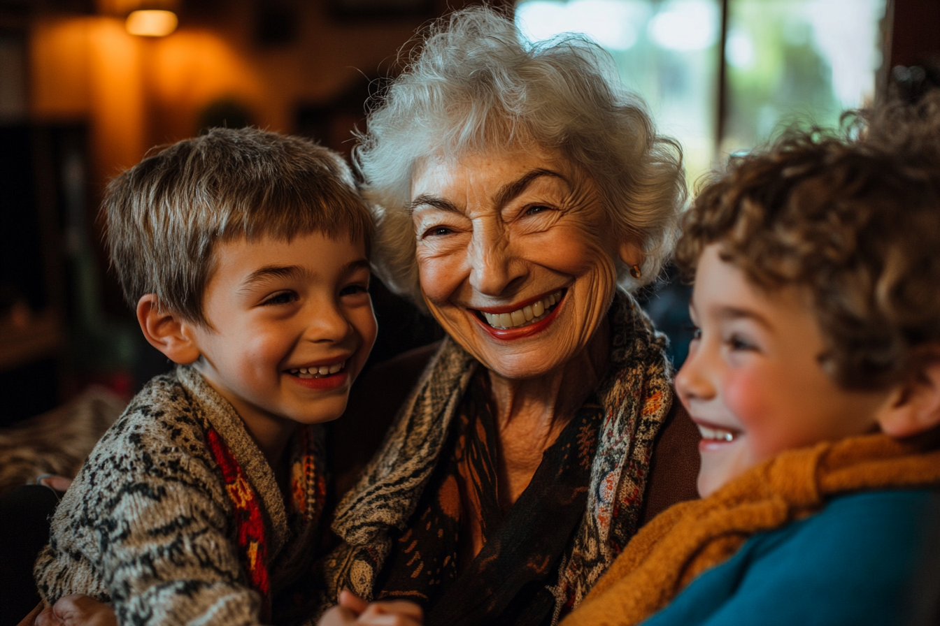 Une femme avec ses petits-enfants | Source : Midjourney