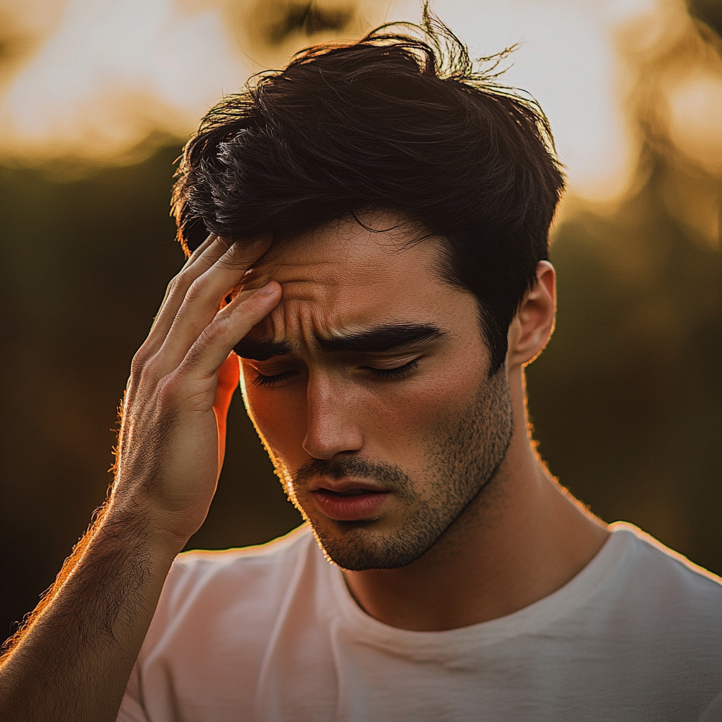 Un homme désespéré qui se tient la tête | Source : Midjourney