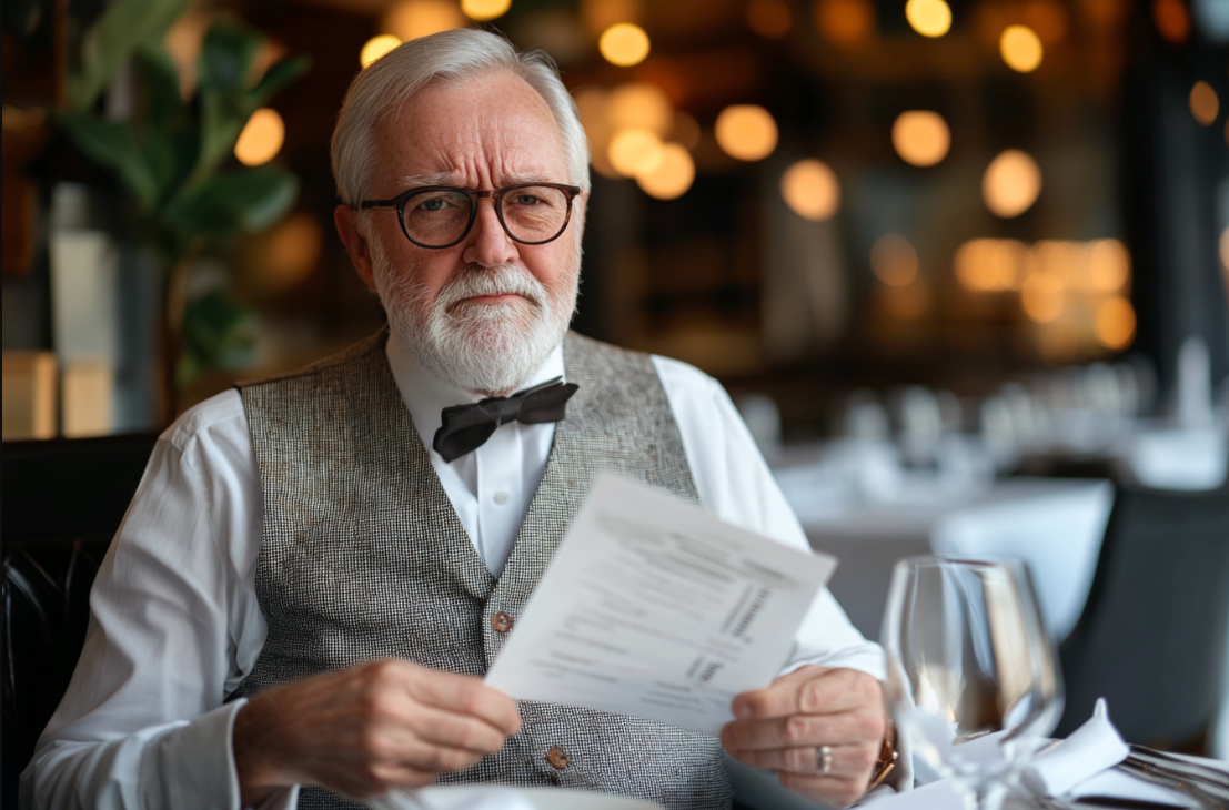 Un homme mûr dans un restaurant | Source : Midjourney