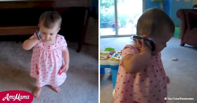 Une adorable petite fille devient virale après avoir été filmée au téléphone avec son père