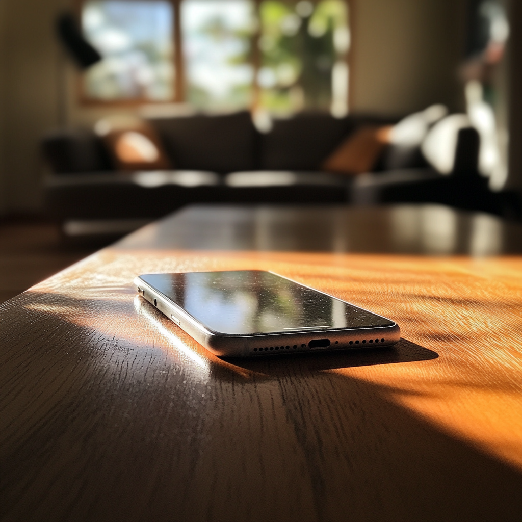 Un téléphone portable sur une table | Source : Midjourney