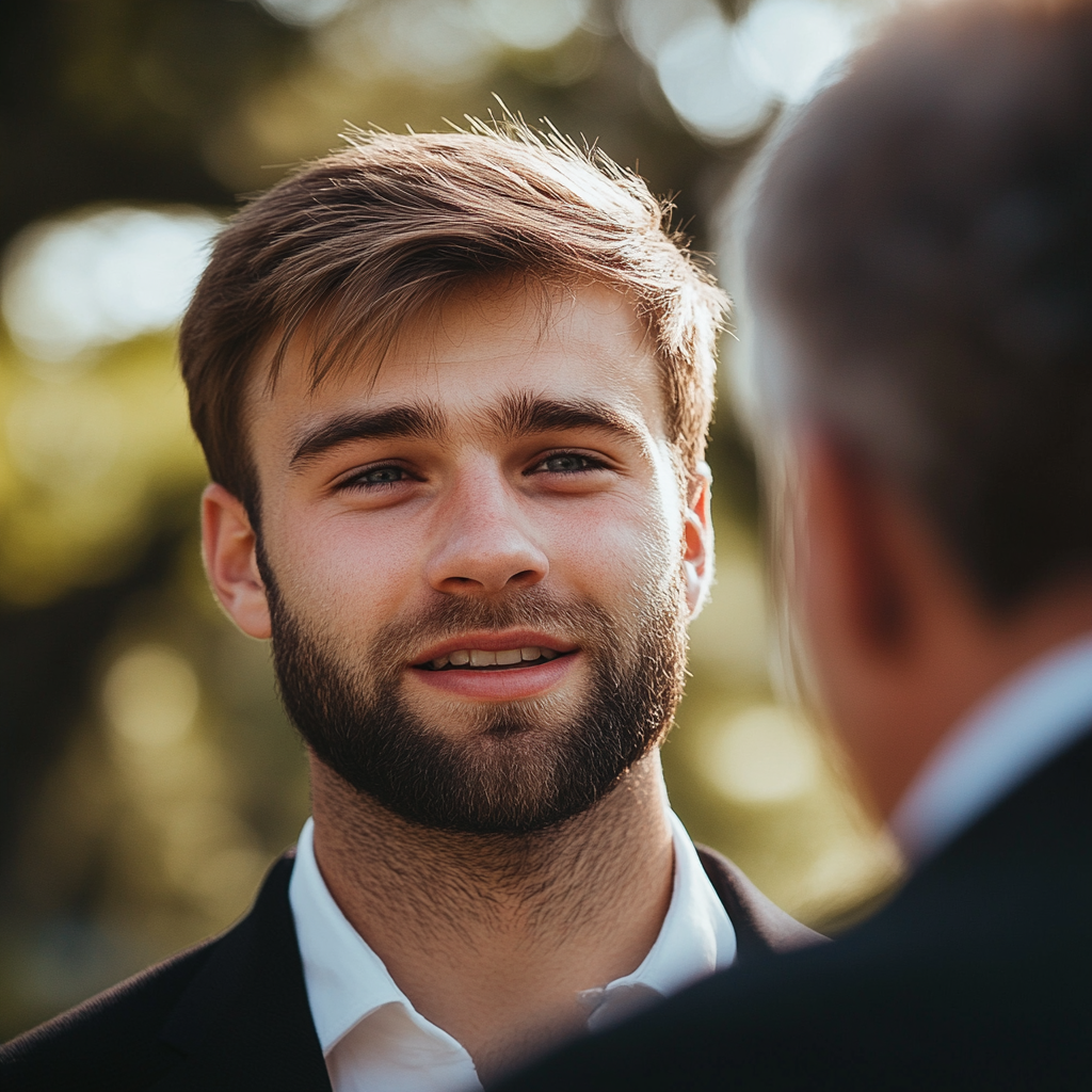 Un marié qui parle à un homme | Source : Midjourney