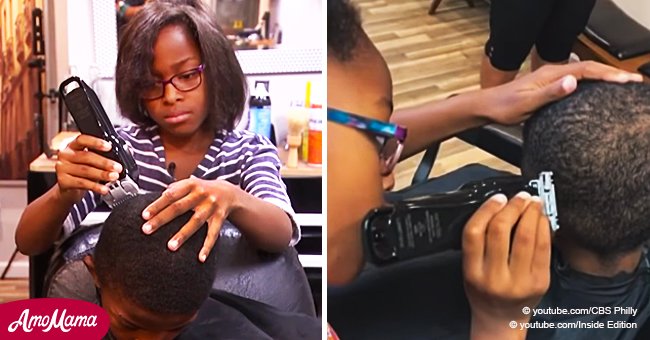 Une fillette de 8 ans est devenue coiffeuse professionnelle, faisant des coupes de cheveux gratuites aux enfants des voisins