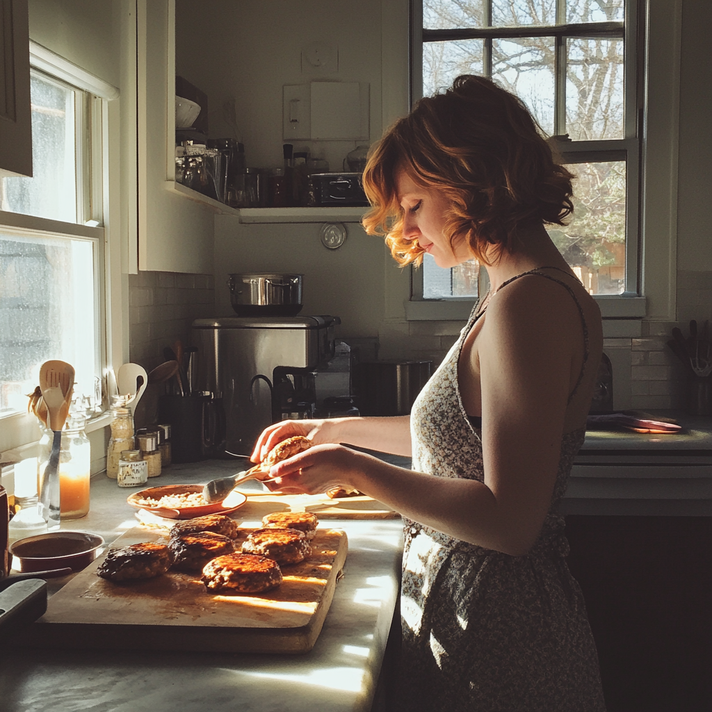 Une femme occupée dans la cuisine | Source : Midjourney