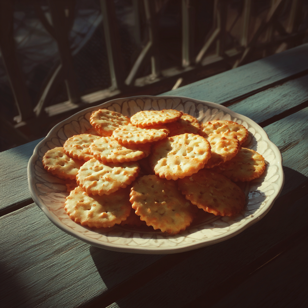 Une assiette de crackers sur une table | Source : Midjourney