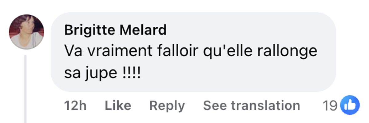 Commentaire d'une internaute sur la tenue de Brigitte Macron | Source : Facebook/Gala