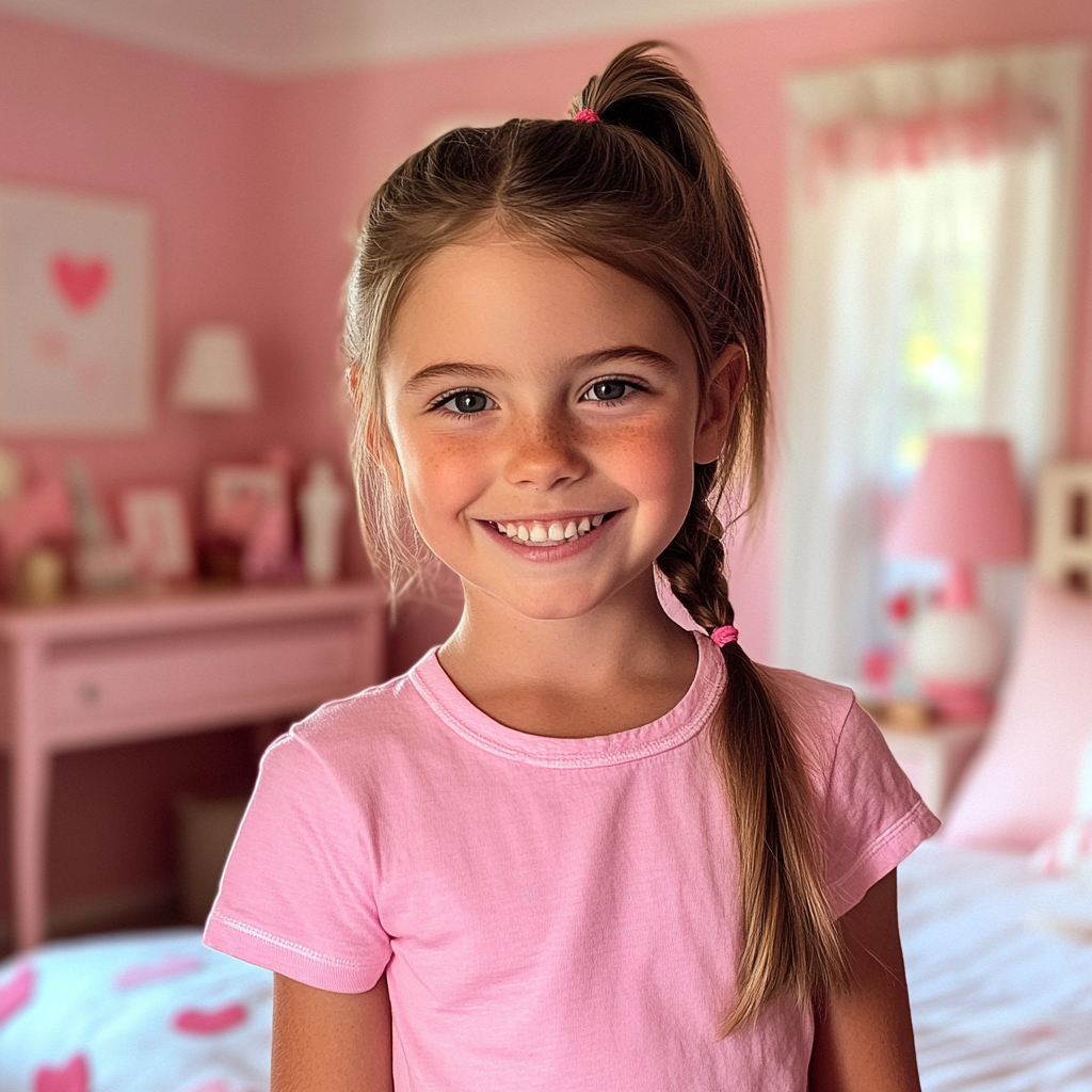 Une petite fille souriante | Source : Midjourney
