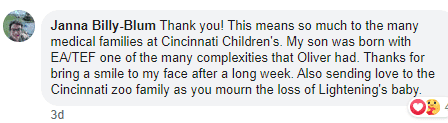 Commentaire d'un internaute sur la publication virale Facebook | Photo : facebook.com/cincinnatizoo