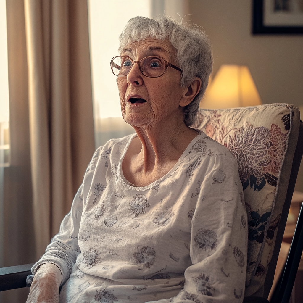 Une femme âgée surprise | Source : Midjourney