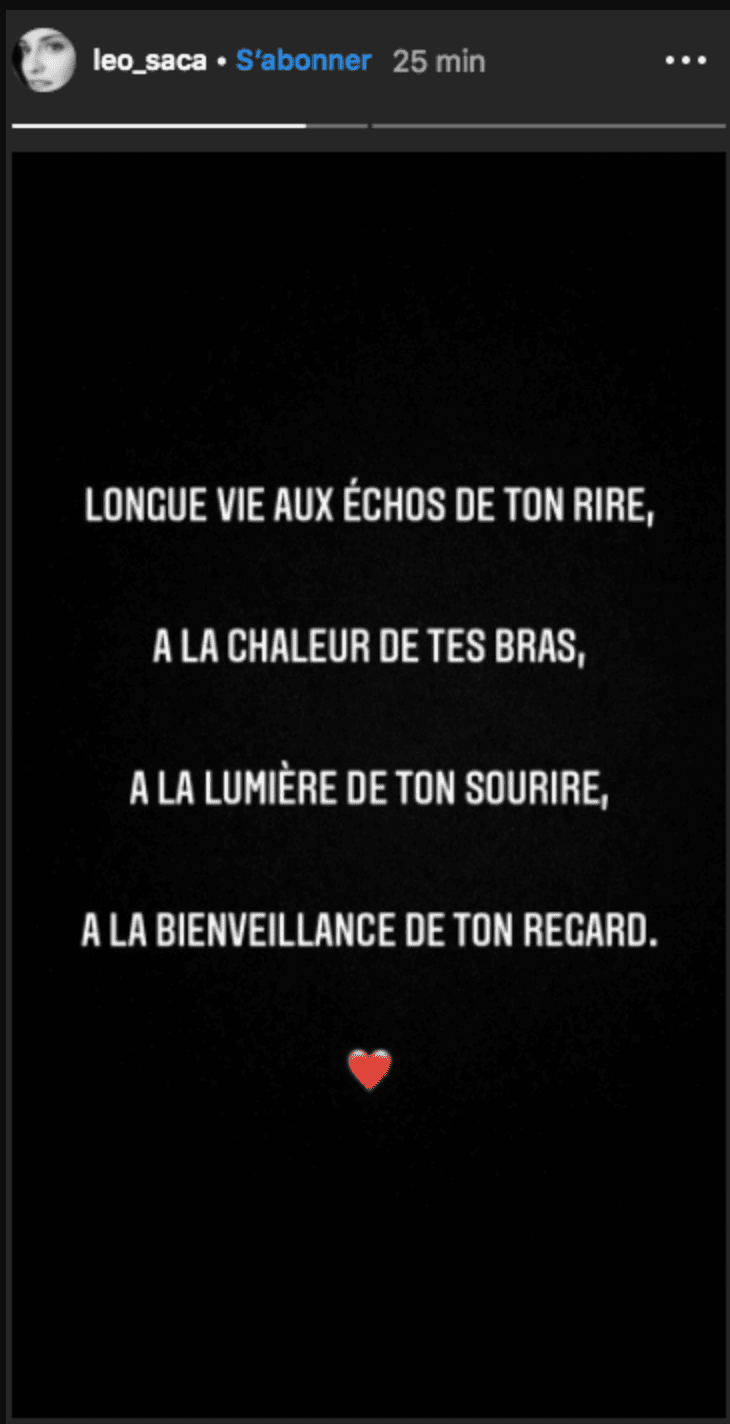Eléonore Sarrazin rend un hommage à Ariane Carletti. | Photo : Instagram/leo_saca