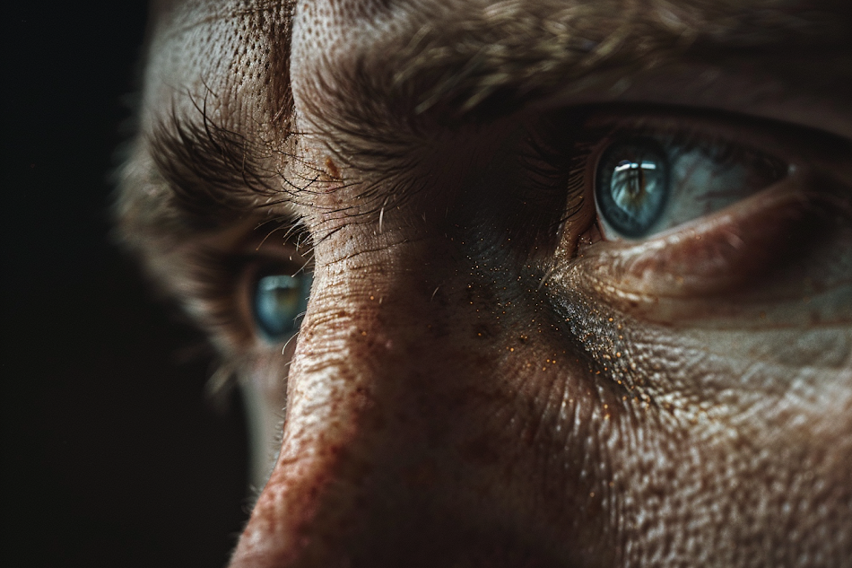 Les yeux d'un homme triste | Source : Midjourney