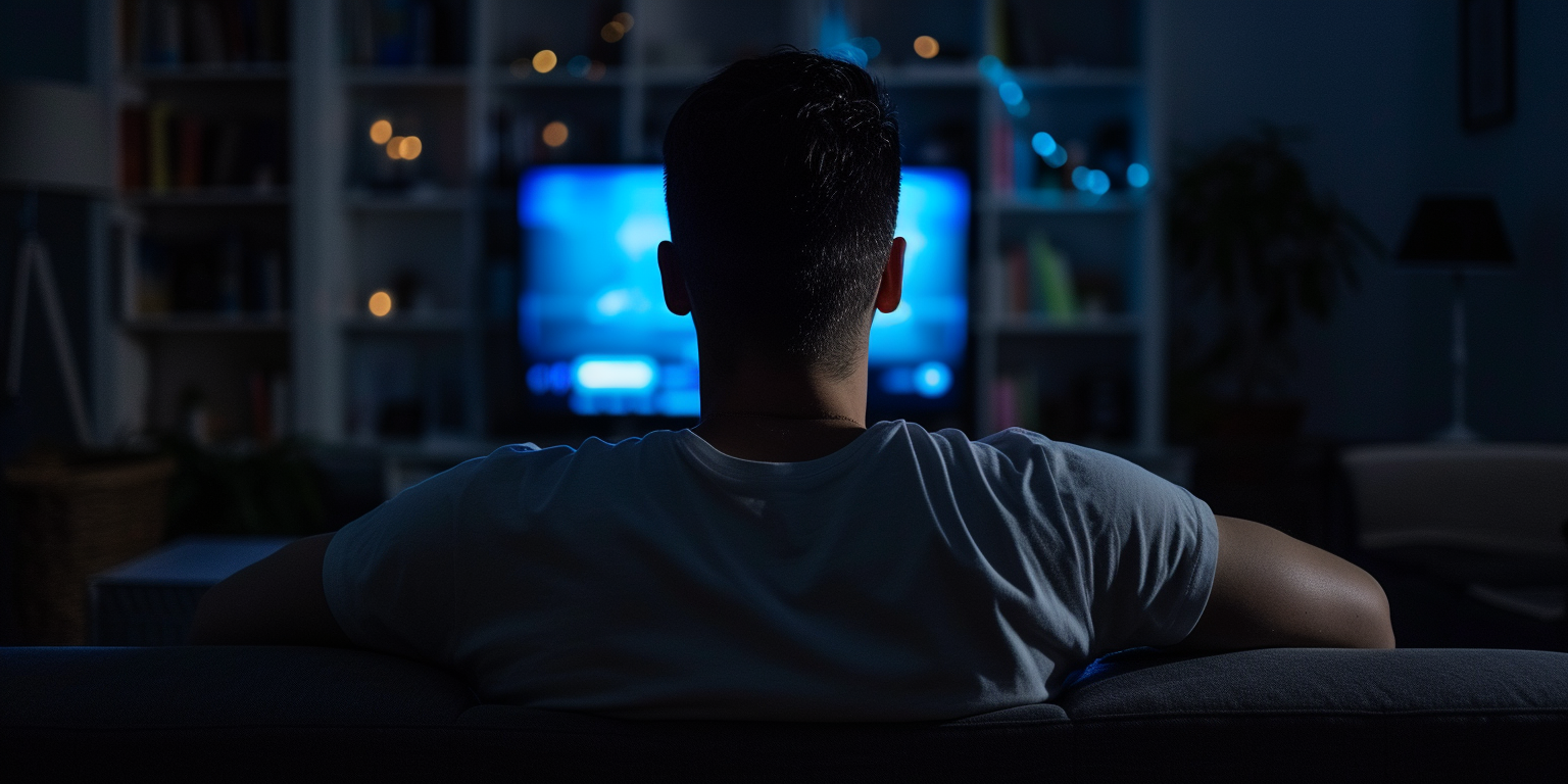 Un homme qui regarde la télévision | Source : Midjourney