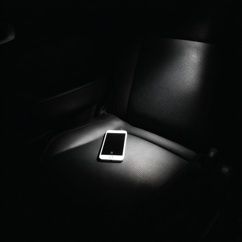 Un téléphone portable sur un siège de voiture | Source : Midjourney