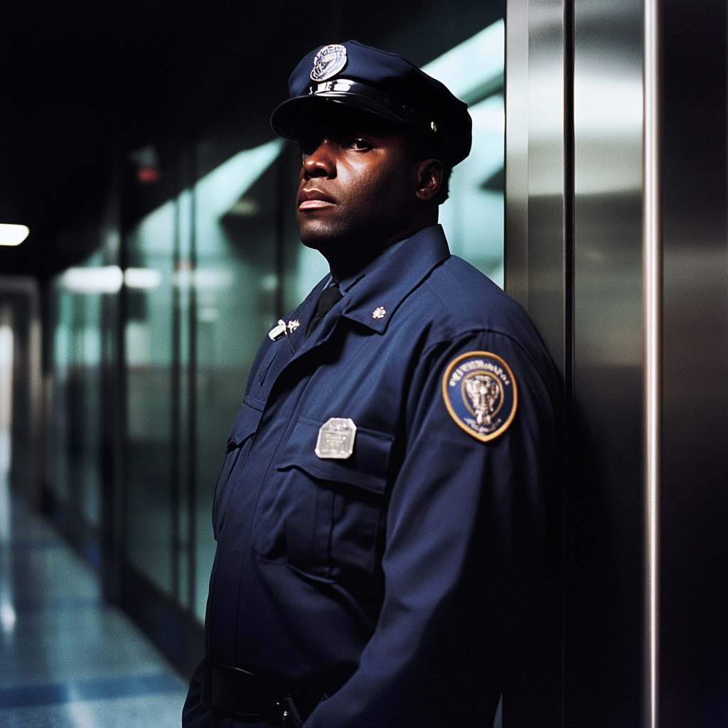 Un agent de sécurité de l'aéroport | Source : Midjourney