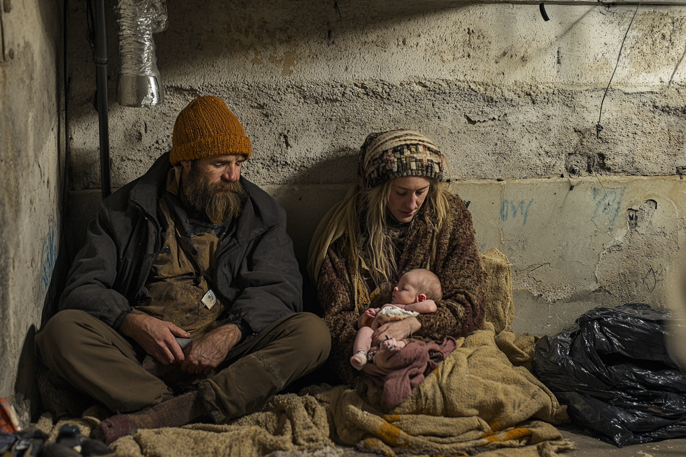 Une famille dans un sous-sol | Source : Midjourney