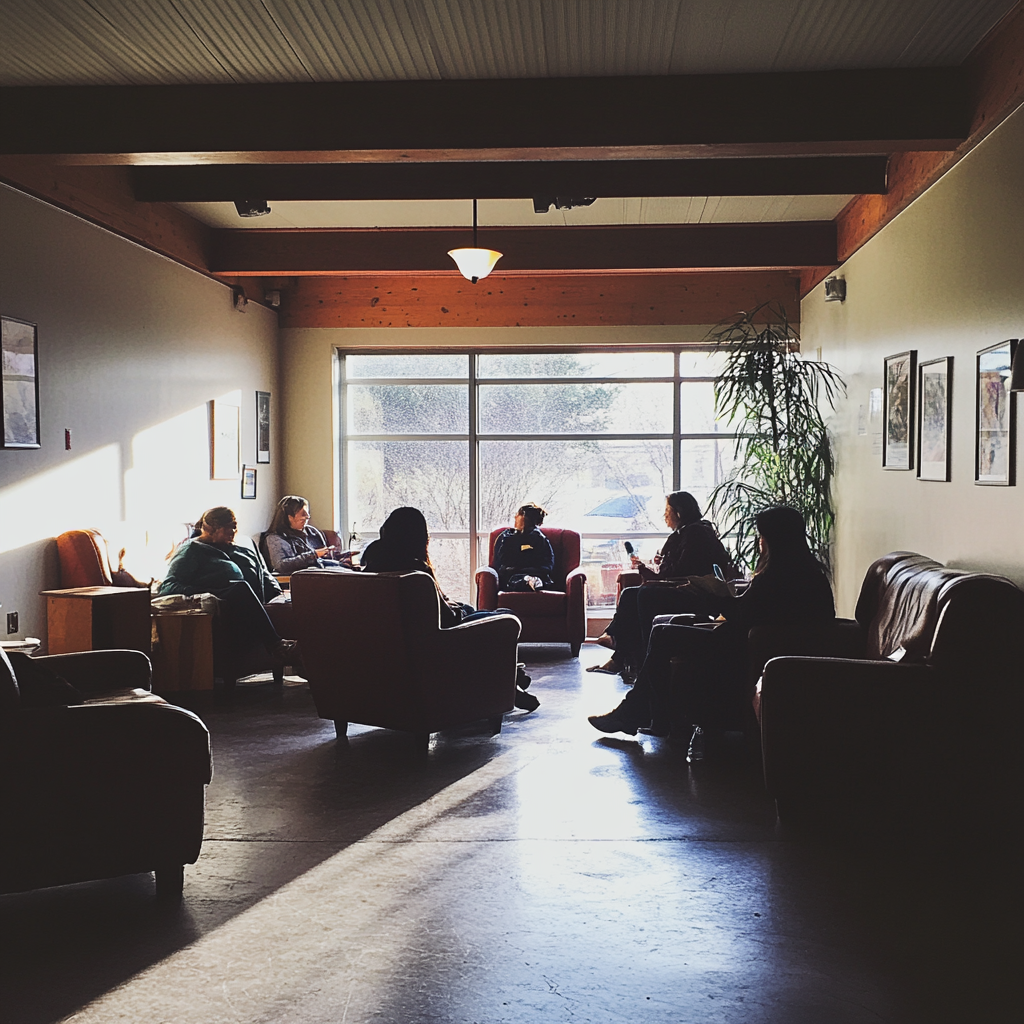 Un groupe de femmes assises ensemble | Source : Midjourney