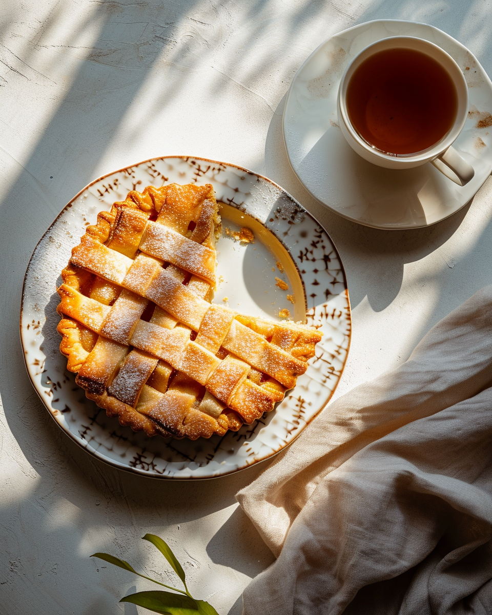 Une tarte aux pommes dans une assiette | Source : Midjourney