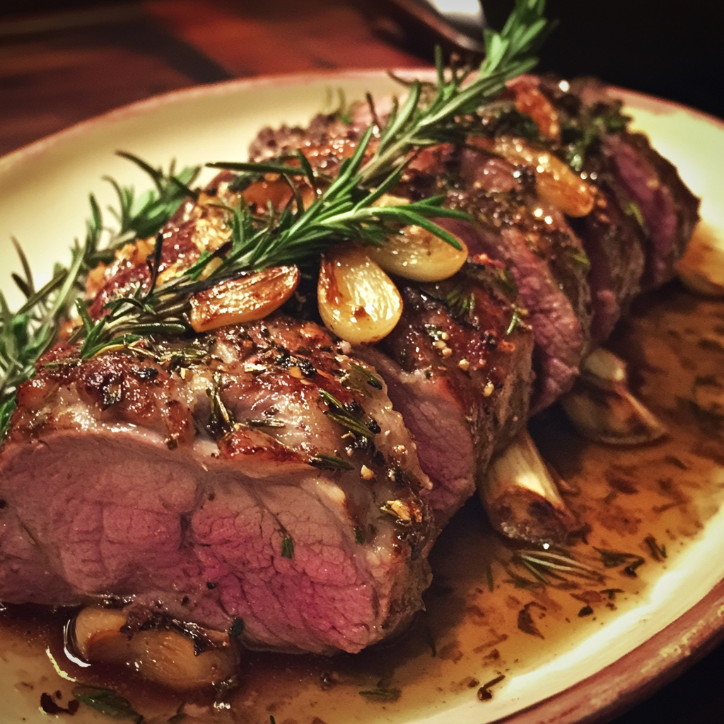 Un plateau d'agneau rôti | Source : Midjourney
