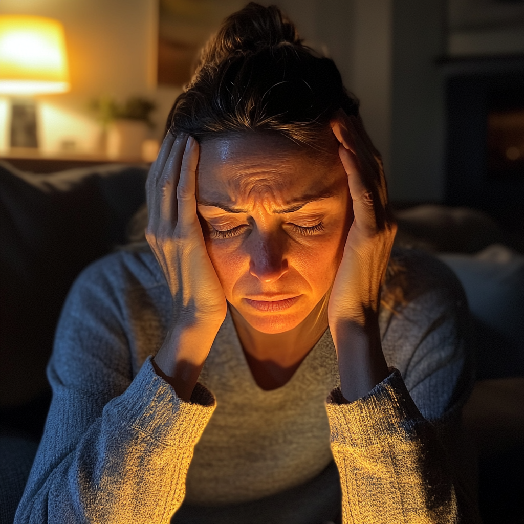 Une femme frustrée assise sur un canapé | Source : Midjourney