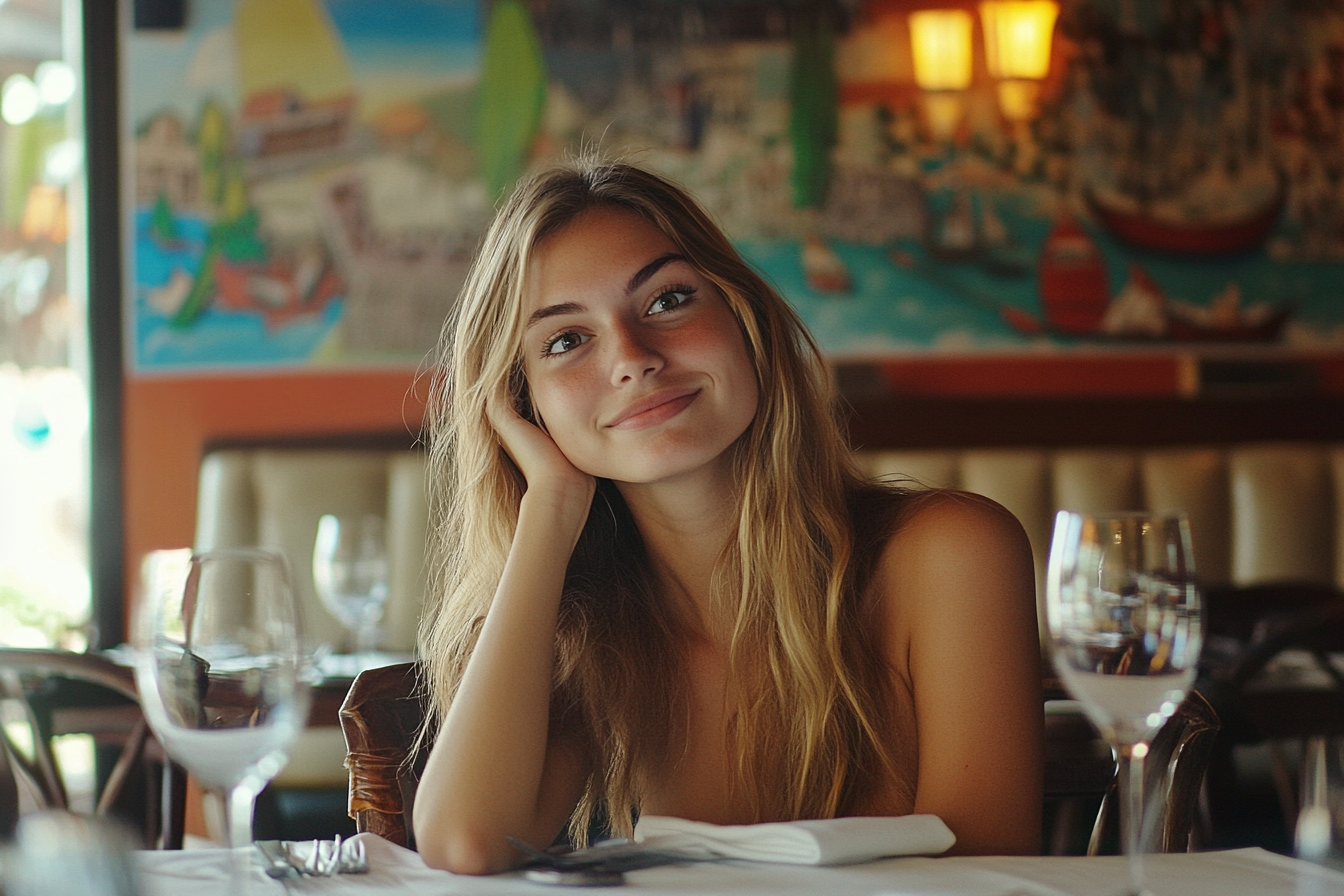 Une femme en rendez-vous dans un restaurant | Source : Midjourney