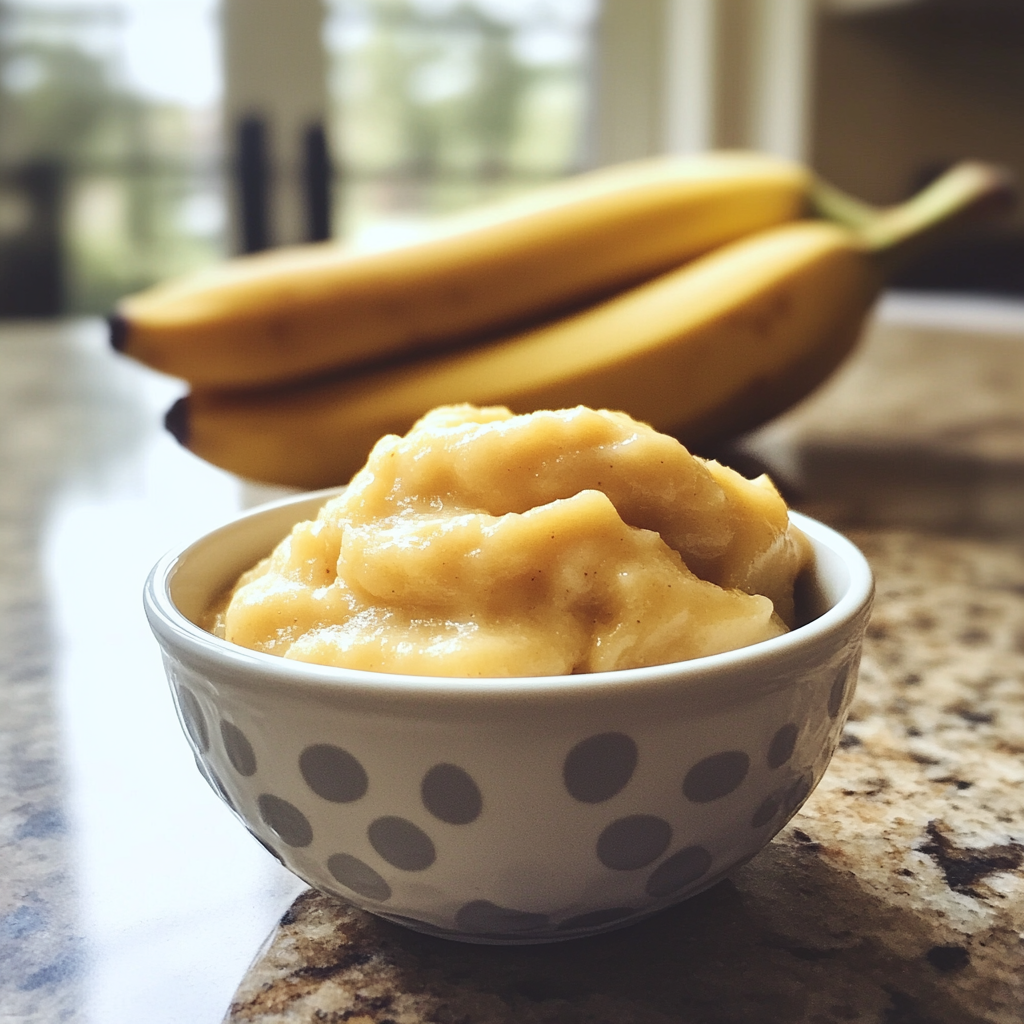 Un bol de banane écrasée | Source : Midjourney