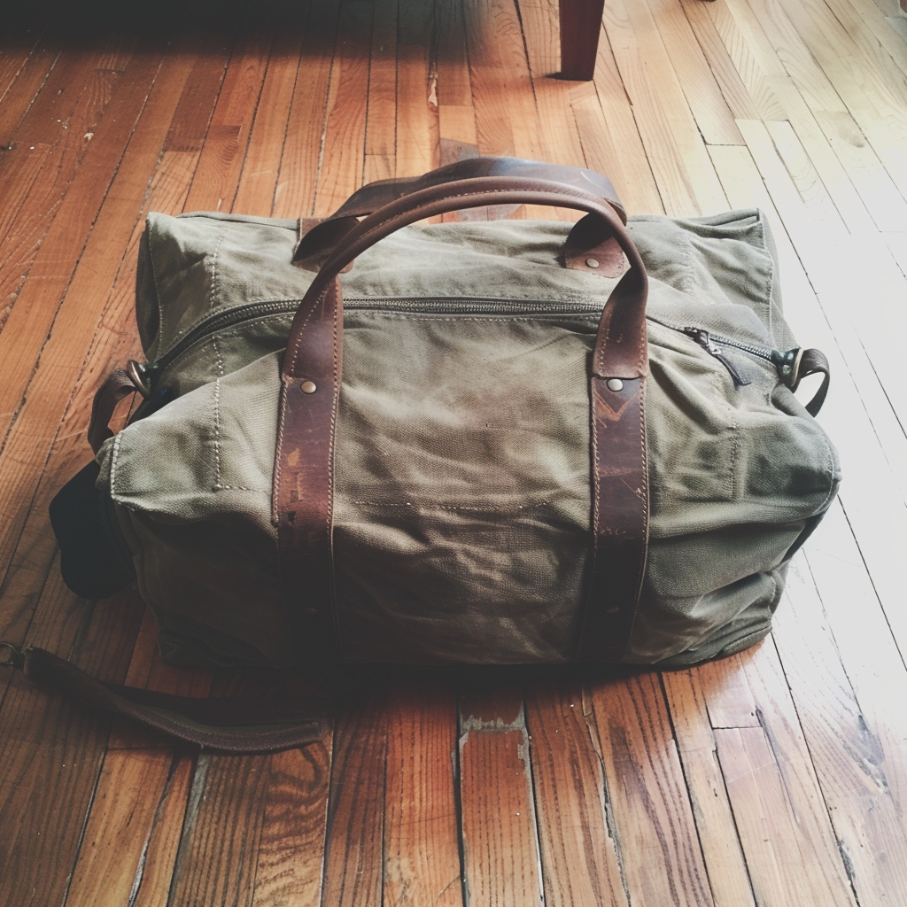 Un sac de voyage usé sur le sol | Source : Midjourney