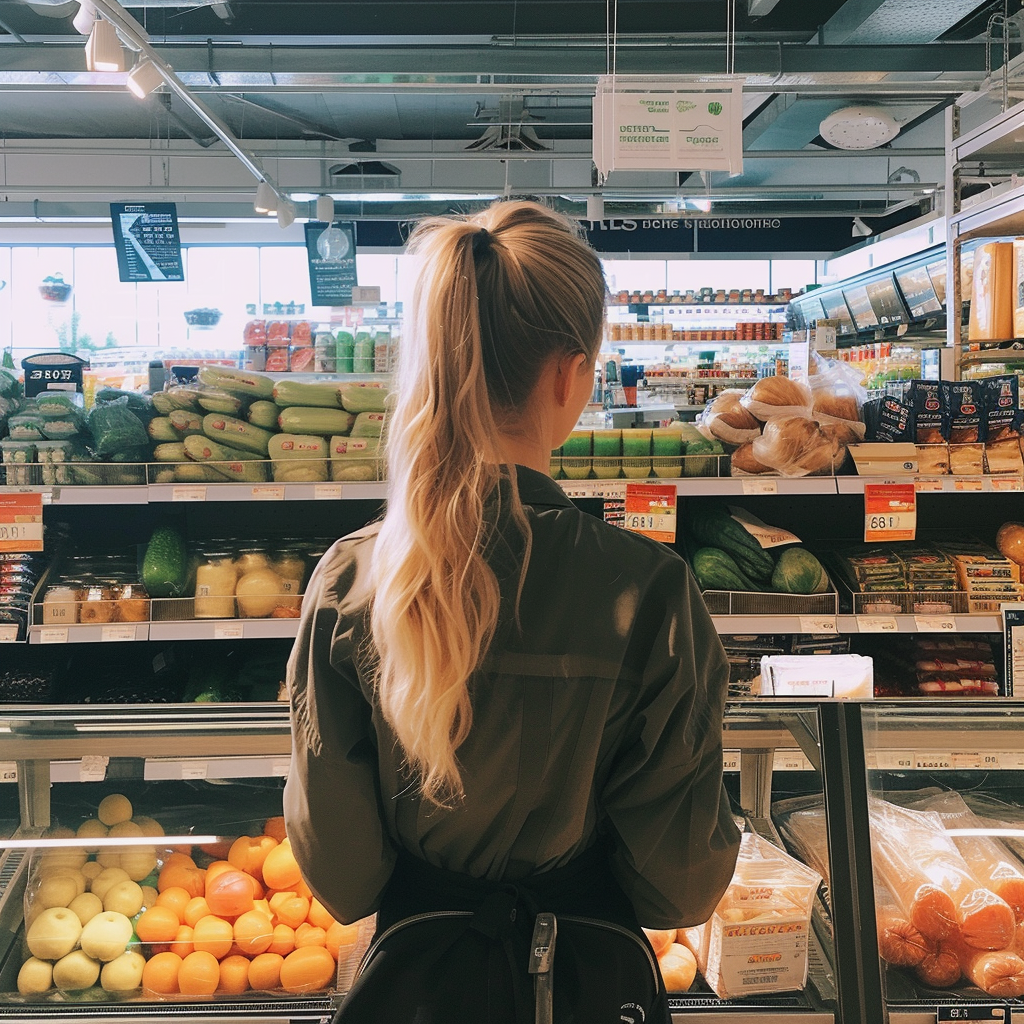 Une femme travaillant dans une épicerie | Source : Midjourney