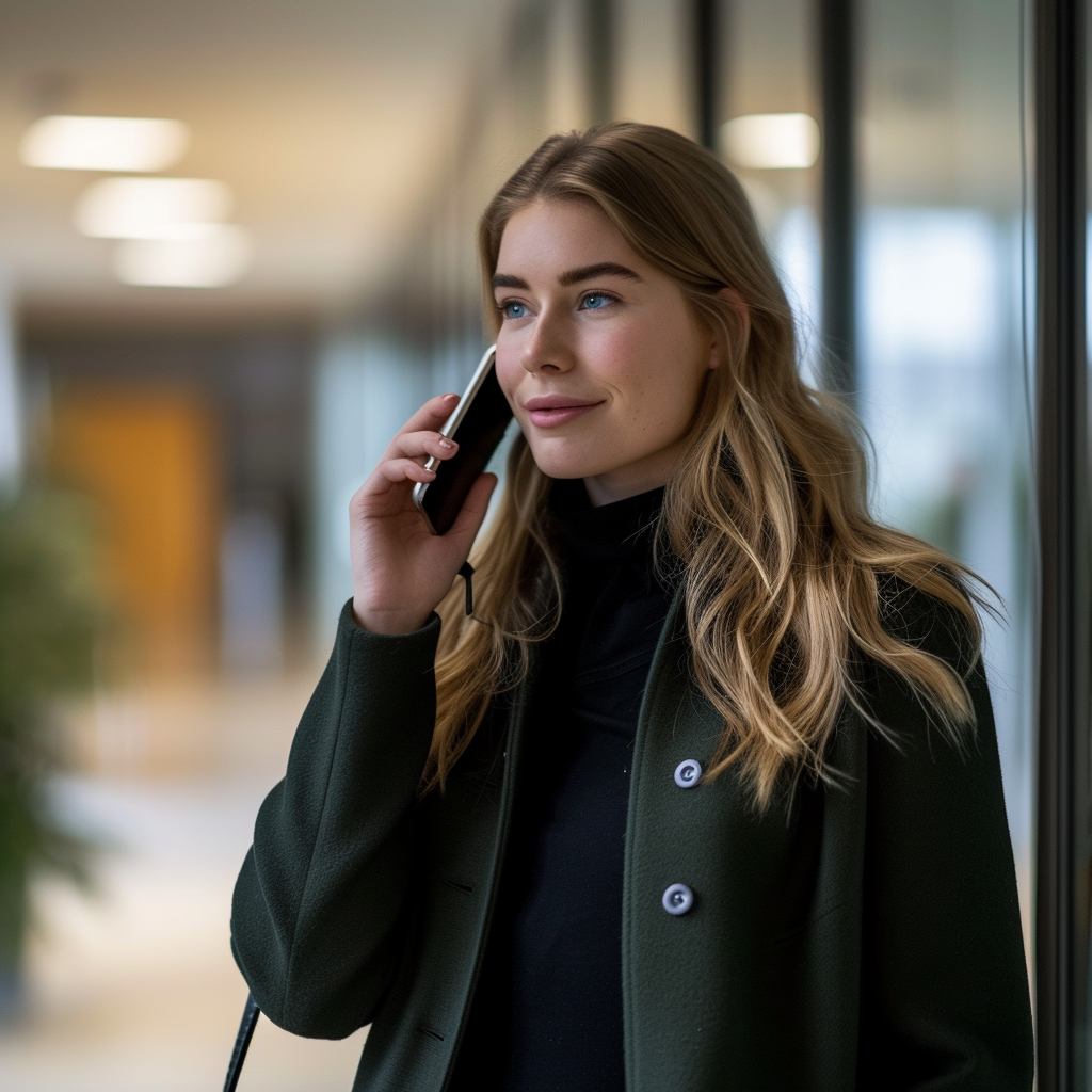 Une femme qui parle au téléphone | Source : Midjourney