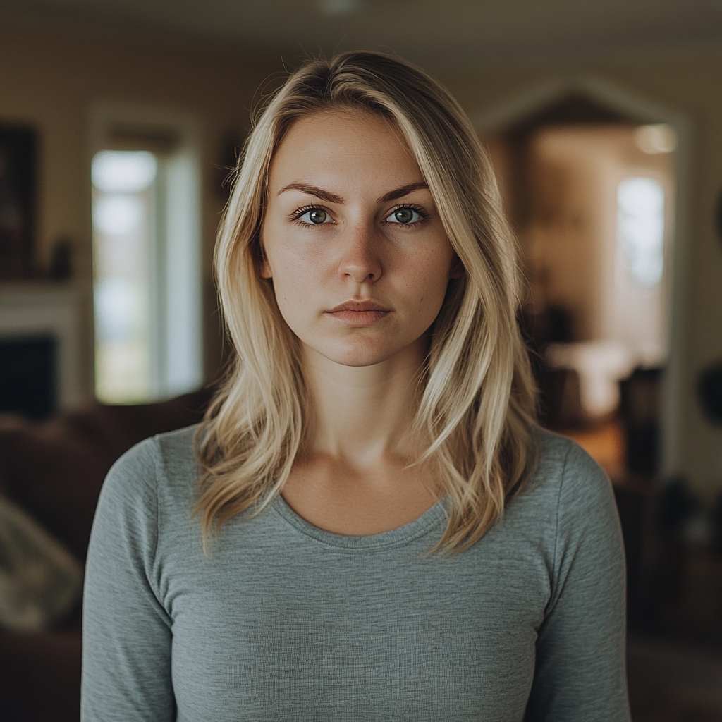 Une femme debout dans sa maison | Source : Midjourney