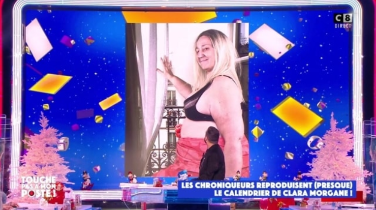 Capture d'écran de Danielle Moreau en lingerie dans l'émission "Touche pas à mon poste" | Photo : C8