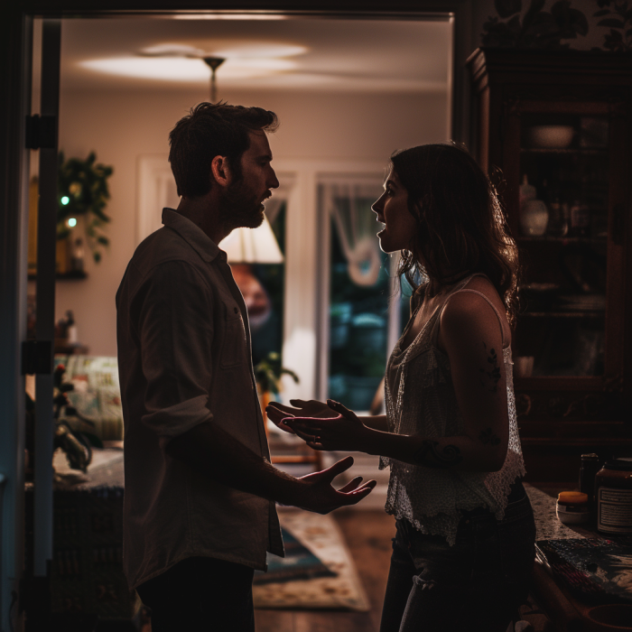 Un couple qui se dispute à la maison | Source : Midjourney