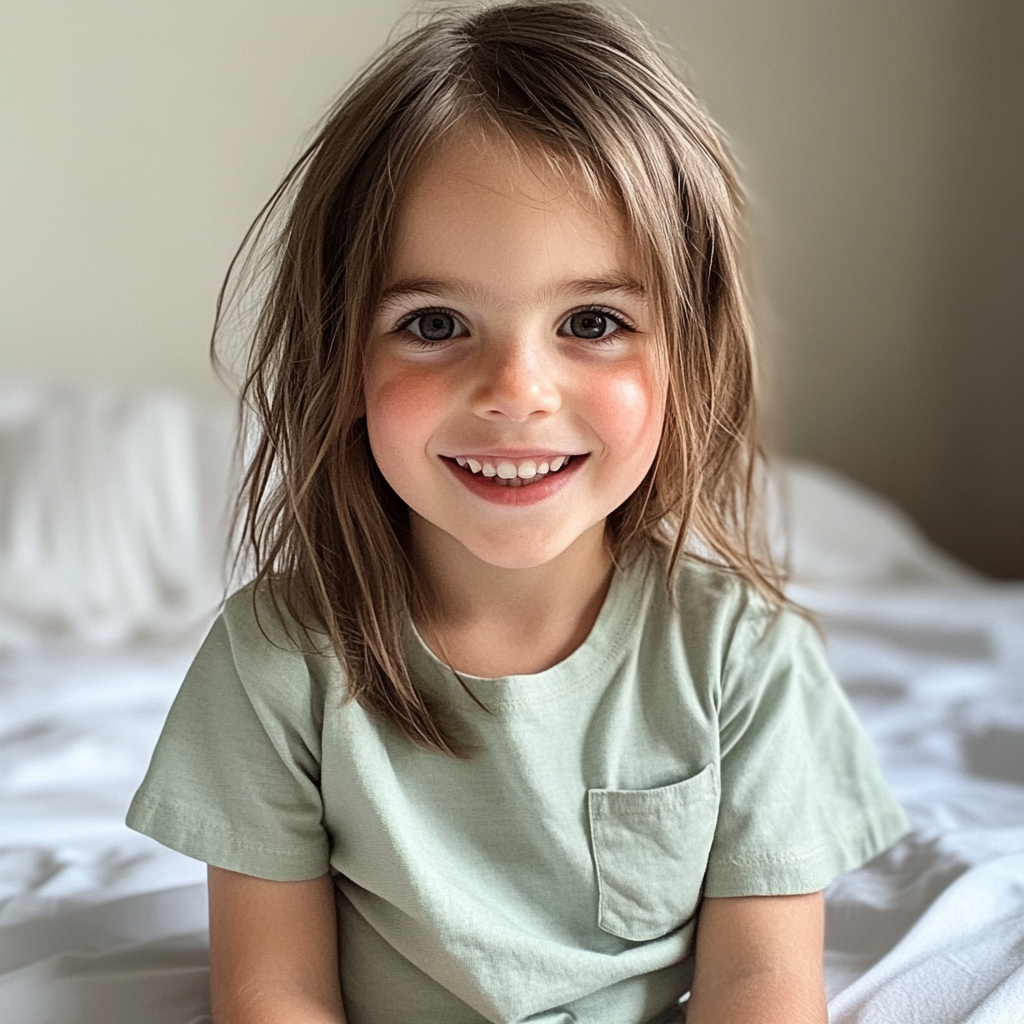 Une petite fille souriante | Source : Midjourney