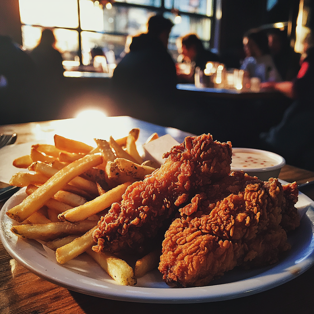 Poulet frit et frites | Source : Midjourney