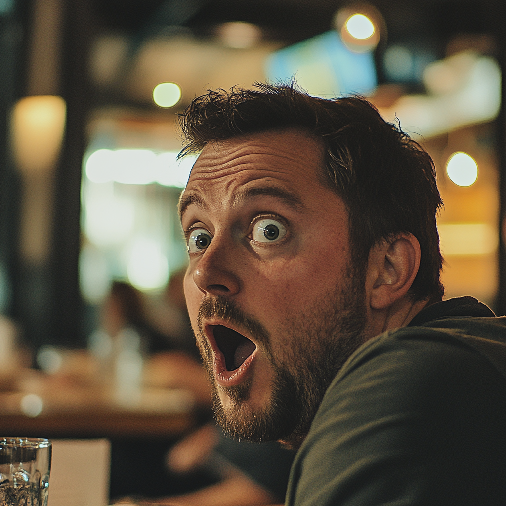 Un homme choqué dans un restaurant | Source : Midjourney