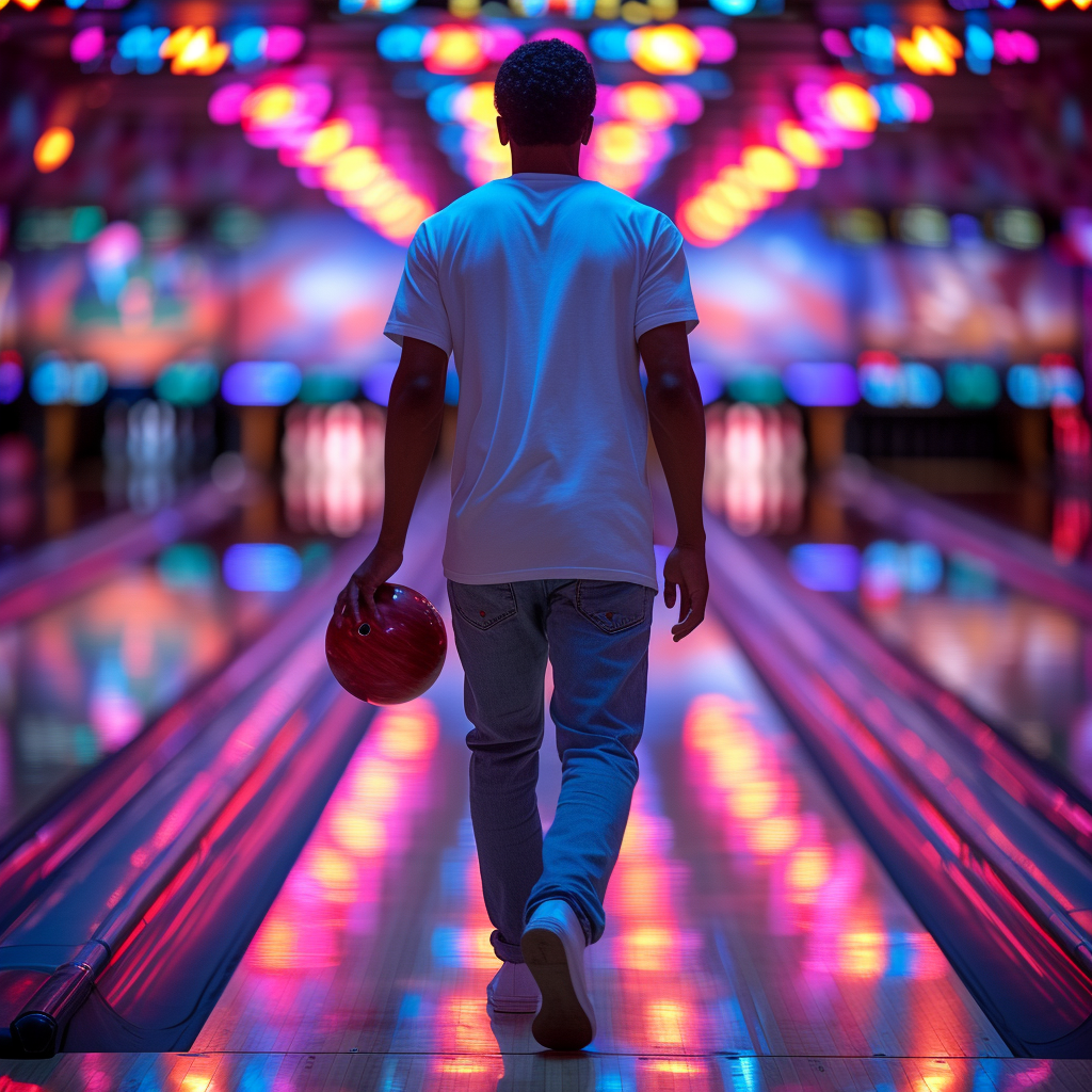 Un homme dans une salle de bowling | Source : Midjourney
