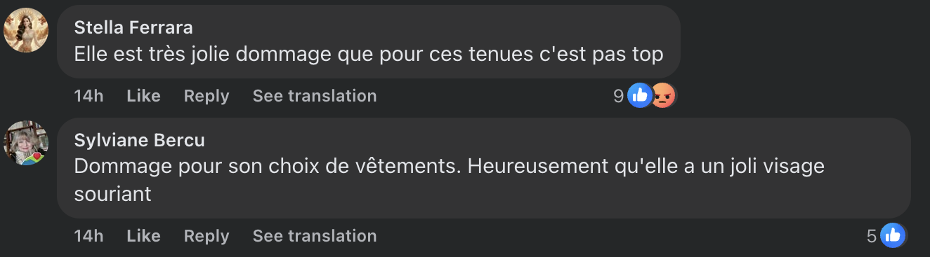 Commentaires d'internautes sur la robe de Louane | Source : capture facebook.com/parismatchmag