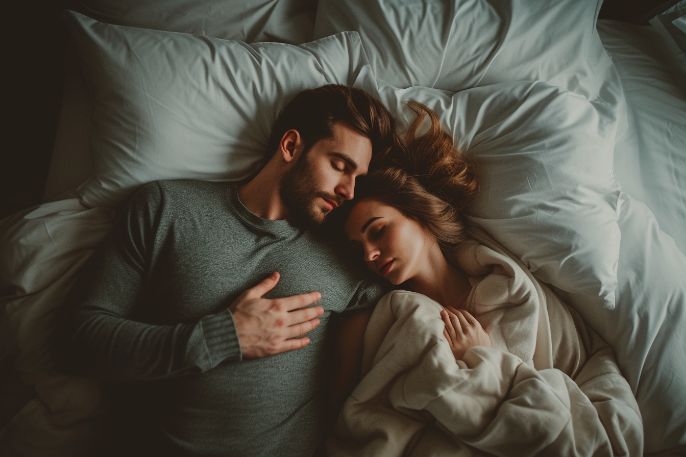 Un couple qui dort paisiblement | Source : Midjourney