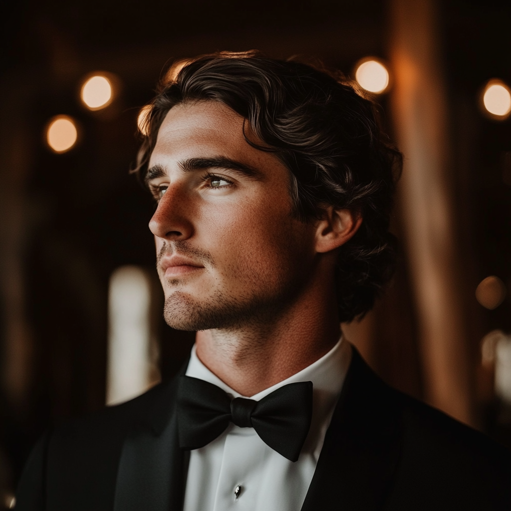 A groom looking into the distance | Source: Midjourney